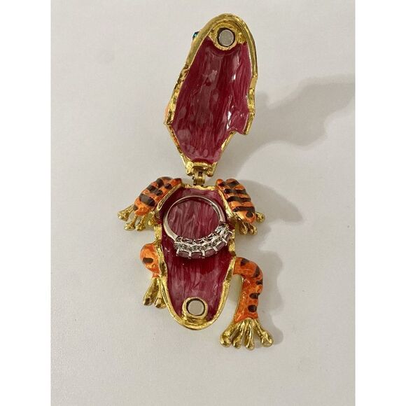 Taylor Avedon Orange Frog Jewelry / Trinket Box - Picture 6 of 6